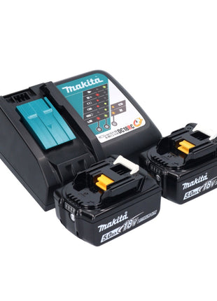 Makita DBO 381 RTJU ponceuse orbitale sur batterie 18 V 93 x 185 mm sans balais + 2x batteries 5,0 Ah + chargeur + Makpac