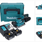 Makita DBO 381 RTJU Akku Schwingschleifer 18 V 93 x 185 mm Brushless + 2x Akku 5,0 Ah + Ladegerät + Makpac