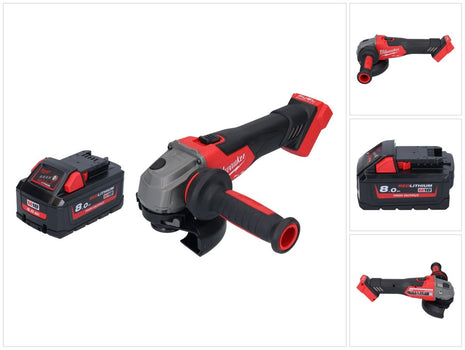 Milwaukee M18 FSAG125X-801 Meuleuse d'angle sans fil 18 V 125 mm Brushless + 1x batterie 8,0 Ah - sans chargeur