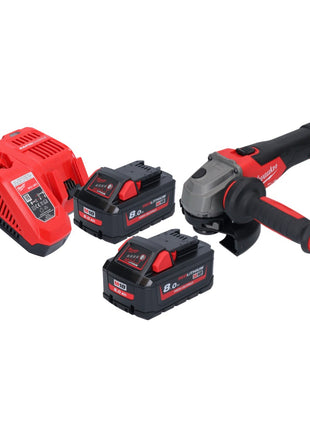 Milwaukee M18 FSAG125X-802 Akku Winkelschleifer 18 V 125 mm Brushless + 2x Akku 8,0 Ah + Ladegerät