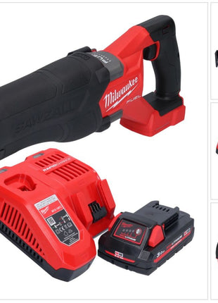 Sierra sable Milwaukee M18 FSZ-301 batería 18 V sin escobillas + 1x batería 3,0 Ah + cargador