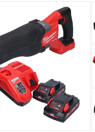 Batterie Milwaukee M18 FSZ-302 Scie sabre Recipro 18 V brushless + 2x batteries 3,0 Ah + chargeur