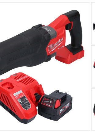 Batterie Milwaukee M18 FSZ-501 Scie sabre Recipro 18 V brushless + 1x batterie 5,0 Ah + chargeur