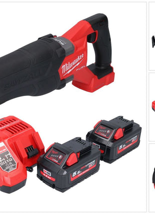 Milwaukee M18 FSZ-552 Akku Recipro Säbelsäge 18 V Brushless + 2x Akku 5,5 Ah + Ladegerät