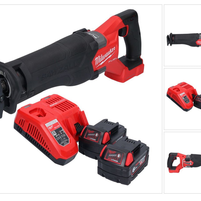 Milwaukee M18 FSZ-602 Akku Recipro Säbelsäge 18 V Brushless + 2x Akku 6,0 Ah + Ladegerät