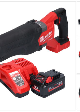 Batterie Milwaukee M18 FSZ-801 Scie sabre Recipro 18 V brushless + 1x batterie 8,0 Ah + chargeur