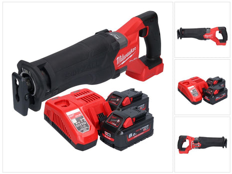 Batterie Milwaukee M18 FSZ-802 Scie sabre Recipro 18 V brushless + 2x batteries 8,0 Ah + chargeur