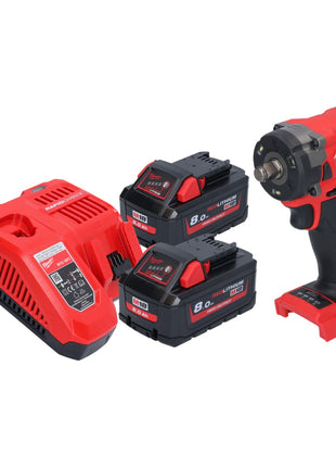 Milwaukee M18 FIW2F12-802 Akku Schlagschrauber 18 V 339 Nm 1/2" Brushless + 2x Akku 8,0 Ah + Ladegerät