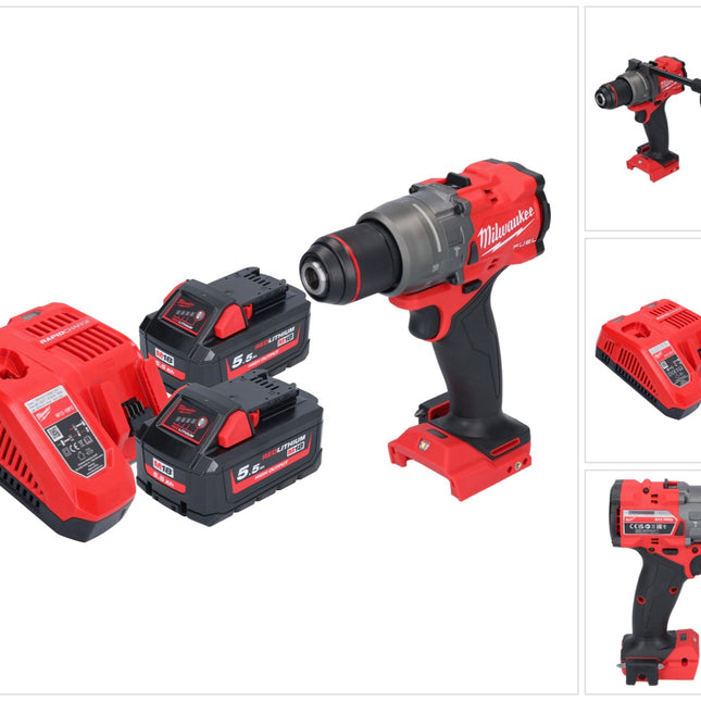 Milwaukee M18 FPD3-552 Akku Schlagbohrschrauber 18 V 158 Nm Brushless + 2x Akku 5,5 Ah + Ladegerät