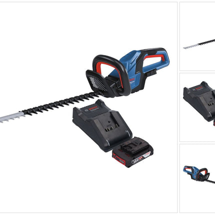 Bosch GHE 18V-60 Professional Akku Heckenschere 18 V 60 cm Brushless + 1x Akku 2,0 Ah + Ladegerät