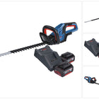 Bosch GHE 18V-60 Professional Akku Heckenschere 18 V 60 cm Brushless + 2x Akku 4,0 Ah + Ladegerät