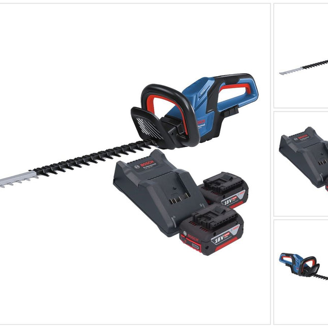 Bosch GHE 18V-60 Professional Akku Heckenschere 18 V 60 cm Brushless + 2x Akku 4,0 Ah + Ladegerät