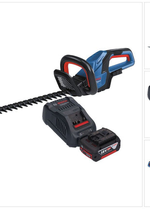 Bosch GHE 18V-60 Professional Akku Heckenschere 18 V 60 cm Brushless + 1x Akku 5,0 Ah + Ladegerät