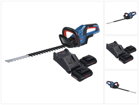 Bosch GHE 18V-60 Professional Taille-haies sans fil 18 V 60 cm Brushless + 2x batterie ProCORE 4,0 Ah + chargeur