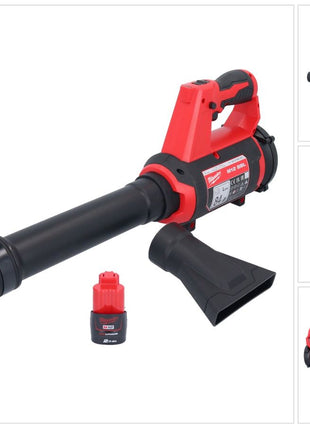 Soplador de batería Milwaukee M12 BBL-201 12 V + 1x batería 2,0 Ah - sin cargador