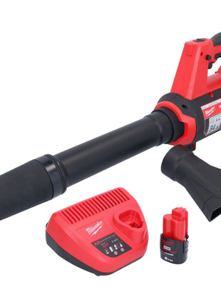 Soplador a batería Milwaukee M12 BBL-201 12 V + 1x batería 2.0 Ah + cargador