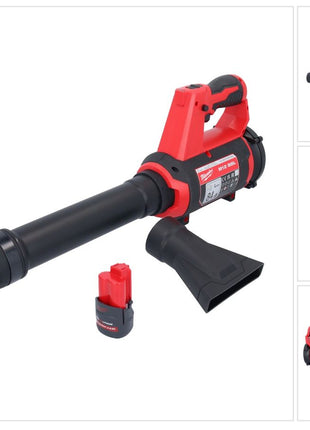 Soplador de batería Milwaukee M12 BBL-251 12 V + 1x batería 2,5 Ah - sin cargador