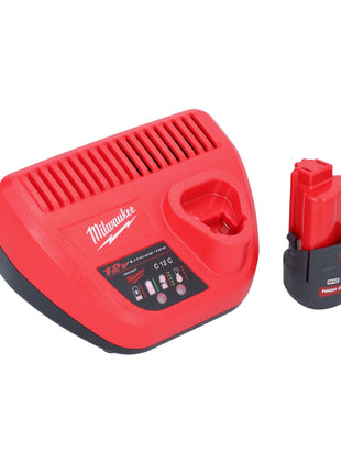 Soplador a batería Milwaukee M12 BBL-251 12 V + 1x batería 2,5 Ah + cargador