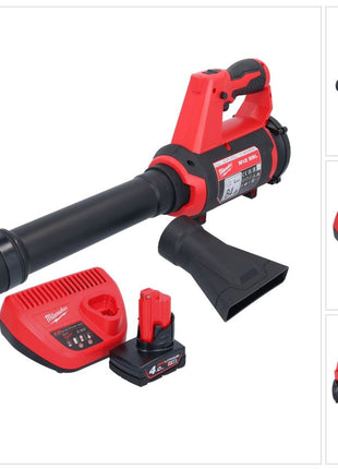 Milwaukee M12 BBL-401 Akku Gebläse 12 V + 1x Akku 4,0 Ah + Ladegerät