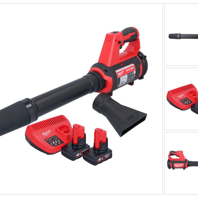 Milwaukee M12 BBL-402 Akku Gebläse 12 V + 2x Akku 4,0 Ah + Ladegerät