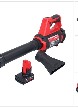 Soplador de batería Milwaukee M12 BBL-601 12 V + 1x batería 6,0 Ah - sin cargador