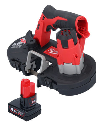 Scie à ruban sans fil Milwaukee M12 BS-401 12 V 41 x 41 mm + 1x batterie 4,0 Ah - sans chargeur