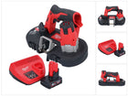 Scie à ruban à batterie Milwaukee M12 BS-401 12 V 41 x 41 mm + 1x batterie 4,0 Ah + chargeur