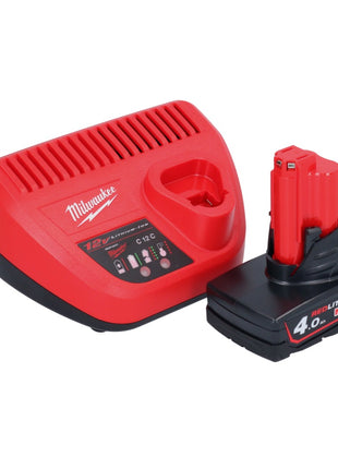 Scie à ruban à batterie Milwaukee M12 BS-401 12 V 41 x 41 mm + 1x batterie 4,0 Ah + chargeur