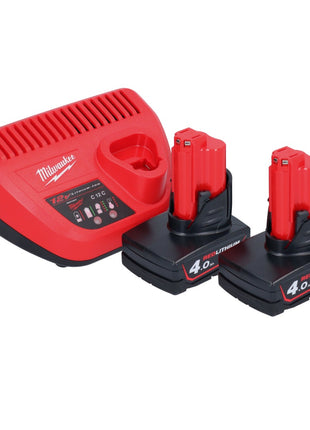 Scie à ruban à batterie Milwaukee M12 BS-402 12 V 41 x 41 mm + 2x batteries 4,0 Ah + chargeur