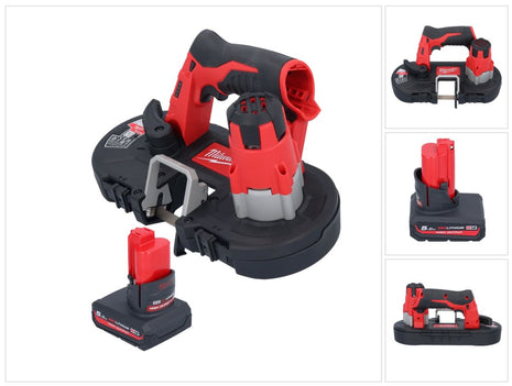 Sierra de cinta a batería Milwaukee M12 BS-501 12 V 41 x 41 mm + 1x batería 5,0 Ah - sin cargador