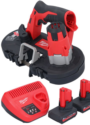 Scie à ruban à batterie Milwaukee M12 BS-502 12 V 41 x 41 mm + 2x batteries 5,0 Ah + chargeur