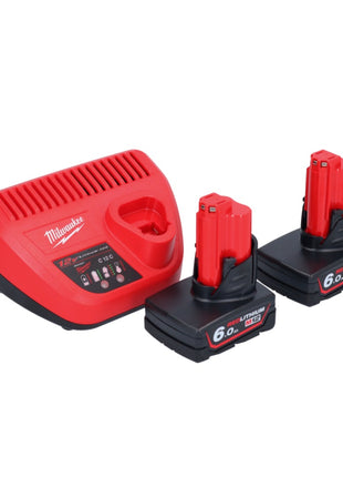 Scie à ruban à batterie Milwaukee M12 BS-602 12 V 41 x 41 mm + 2x batteries 6,0 Ah + chargeur