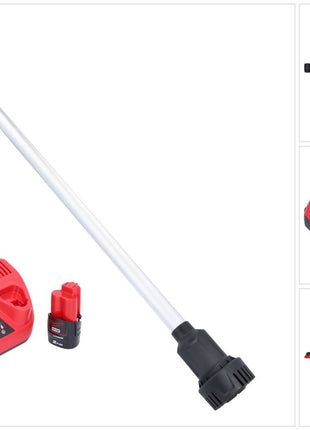 Milwaukee M12 BSWP-201 Akku Transferpumpe 12 V 34 l/min + 1x Akku 2,0 Ah + Ladegerät