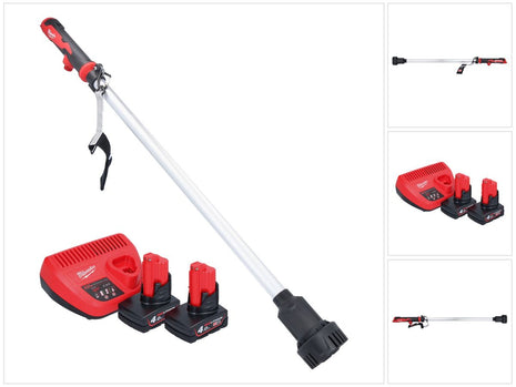 Bomba de trasvase a batería Milwaukee M12 BSWP-402 12 V 34 l/min + 2x baterías 4,0 Ah + cargador