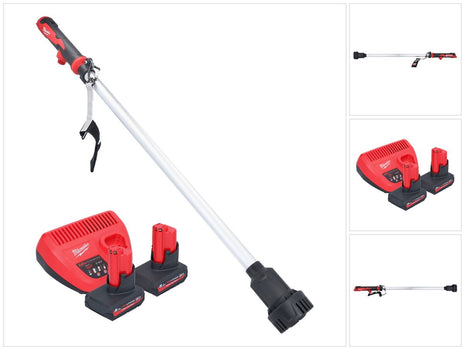 Bomba de trasvase a batería Milwaukee M12 BSWP-502 12 V 34 l/min + 2x baterías 5,0 Ah + cargador