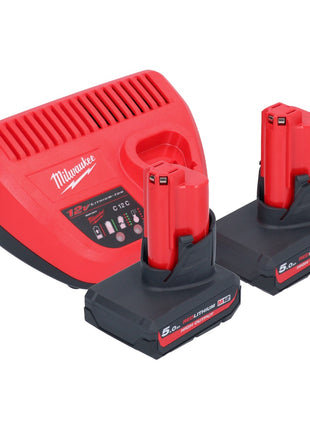 Milwaukee M12 BSWP-502 Akku Transferpumpe 12 V 34 l/min + 2x Akku 5,0 Ah + Ladegerät