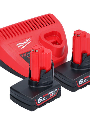 Pompe de transfert de batterie Milwaukee M12 BSWP-602 12 V 34 l/min + 2x batteries 6,0 Ah + chargeur