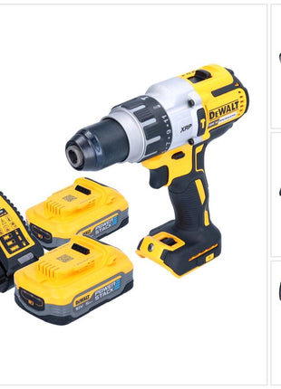 Taladro percutor inalámbrico DeWalt DCD 996 H2 18 V 95 Nm sin escobillas + 2x batería Powerstack 5,0 Ah + cargador