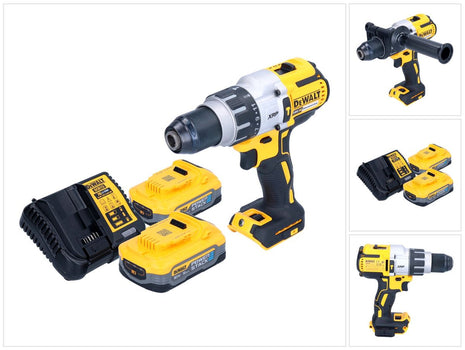 DeWalt DCD 996 H2 Akku Schlagbohrschrauber 18 V 95 Nm Brushless + 2x Powerstack Akku 5,0 Ah + Ladegerät