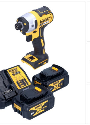 DeWalt DCF 887 M2 Akku Schlagschrauber 18 V 205 Nm 1/4" Brushless + 2x Akku 4,0 Ah + Ladegerät