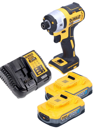 DeWalt DCF 887 H2 Akku Schlagschrauber 18 V 205 Nm 1/4" Brushless + 2x Akku Powerstack 5,0 Ah + Ladegerät