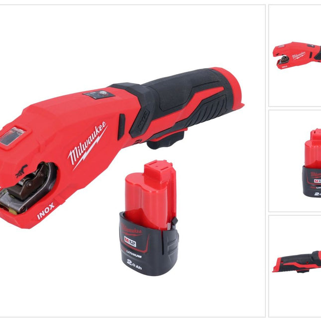 Milwaukee M12 PCSS-201 Akku Edelstahl Rohrabschneider 12 V 12 - 28 mm + 1x Akku 2,0 Ah - ohne Ladegerät