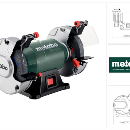 Metabo DS 150 M Doppelschleifmaschine 370 W 150 x 20 x 20 mm ( 604150000 )