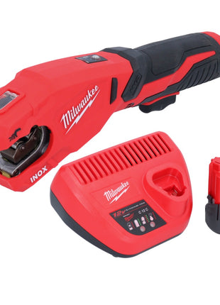 Milwaukee M12 PCSS-251 cortatubos de acero inoxidable a batería 12 V 12 - 28 mm + 1x batería 2,5 Ah + cargador