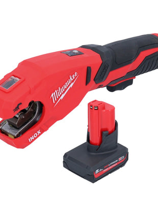 Milwaukee M12 PCSS-501 Akku Edelstahl Rohrabschneider 12 V 12 - 28 mm + 1x Akku 5,0 Ah - ohne Ladegerät