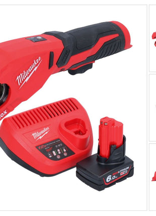 Milwaukee M12 PCSS-601 Akku Edelstahl Rohrabschneider 12 V 12 - 28 mm + 1x Akku 6,0 Ah + Ladegerät