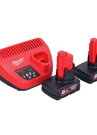 Coupe-tubes en acier inoxydable à batterie Milwaukee M12 PCSS-602 12 V 12 - 28 mm + 2x batteries 6,0 Ah + chargeur