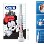 Oral-B Junior Minnie Mouse Elektrische Zahnbürste Electric Toothbrush für Kinder ab 6 Jahren 360° Andruckkontrolle 2 Putzmodi inkl., Timer, weiß + 2 Aufsteckbürsten