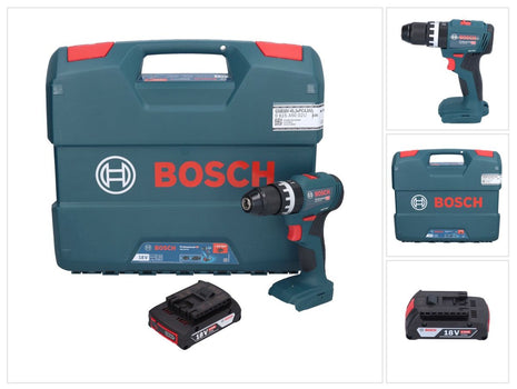 Bosch GSB 18V-45 Professional 18 V 45 Nm Brushless trapano avvitatore a percussione senza filo + 1x batteria 2,0 Ah + L-Case - senza caricabatterie