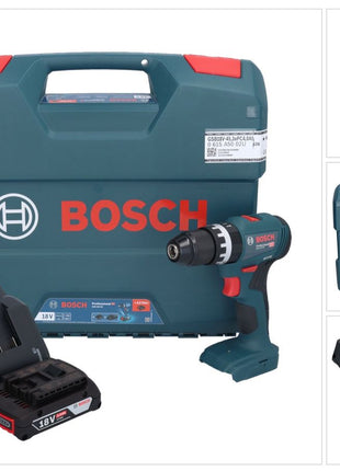 Bosch GSB 18V-45 Professional Akku Schlagbohrschrauber 18 V 45 Nm Brushless + 1x Akku 2,0 Ah + Ladegerät + L-Case